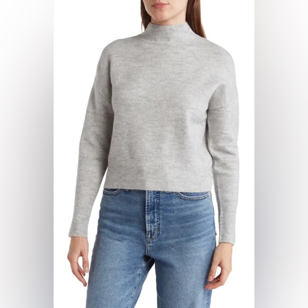 Sophie Rue long sleeve mock neck sweater light gray
